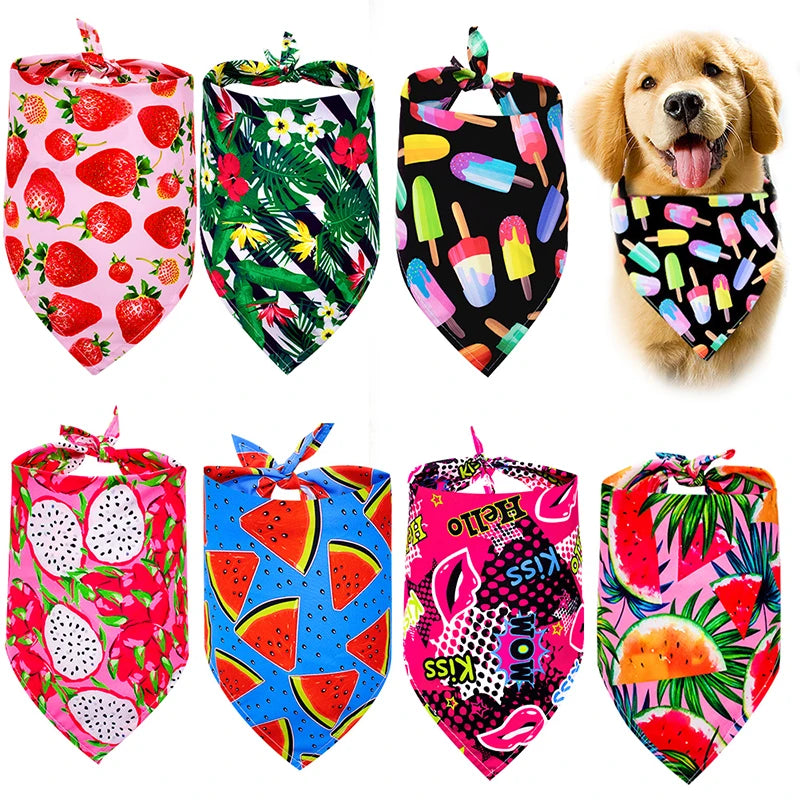 Summer Cotton Dog Bandana - Pet Accessories for Small Dogs & Cats