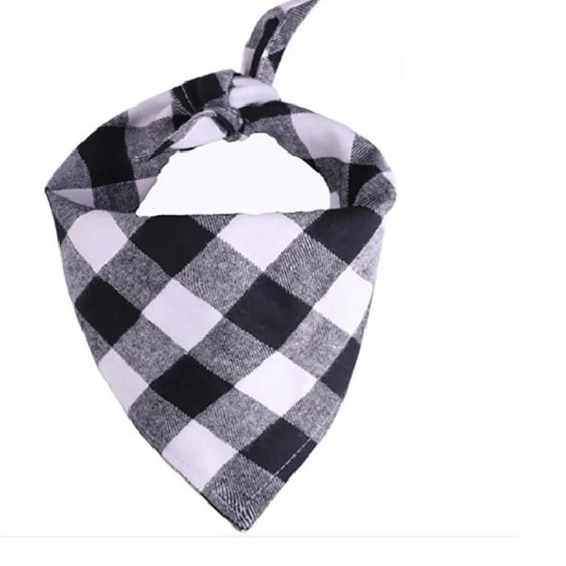 Red Black Plaid Pet Bandana - Dog & Cat Kerchief