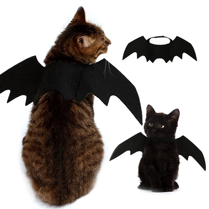 Halloween Pet Costume Black Bat Wings Harness
