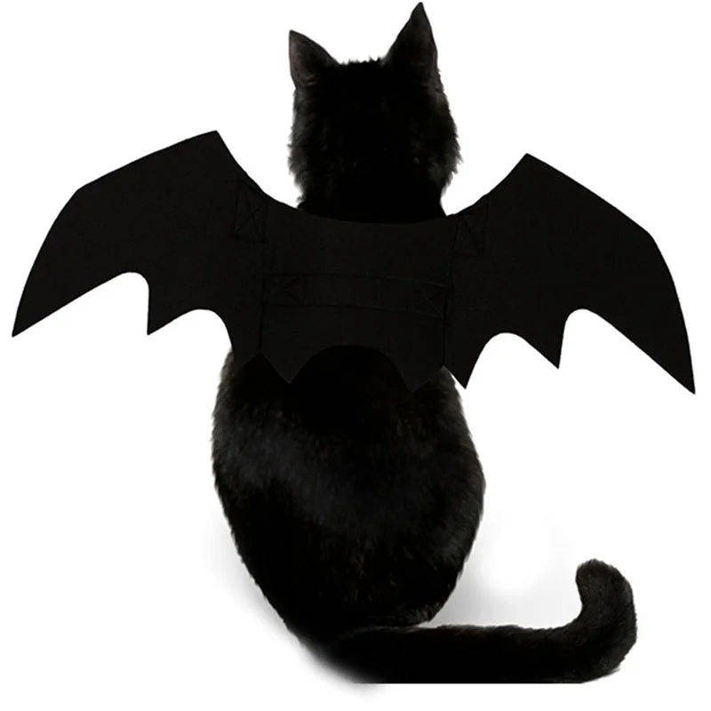 Halloween Pet Costume Black Bat Wings Harness
