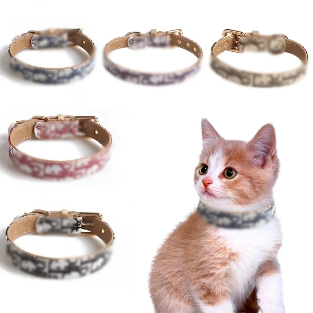 Luxury Leather Cat Collar