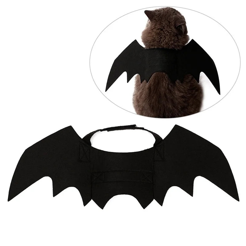 Halloween Pet Costume Black Bat Wings Harness