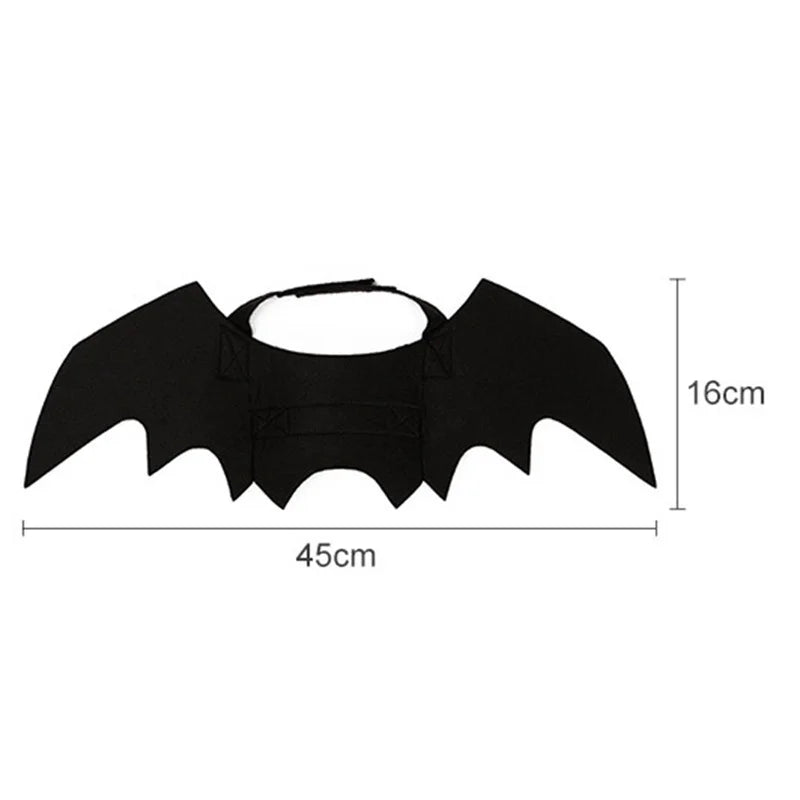 Halloween Pet Costume Black Bat Wings Harness