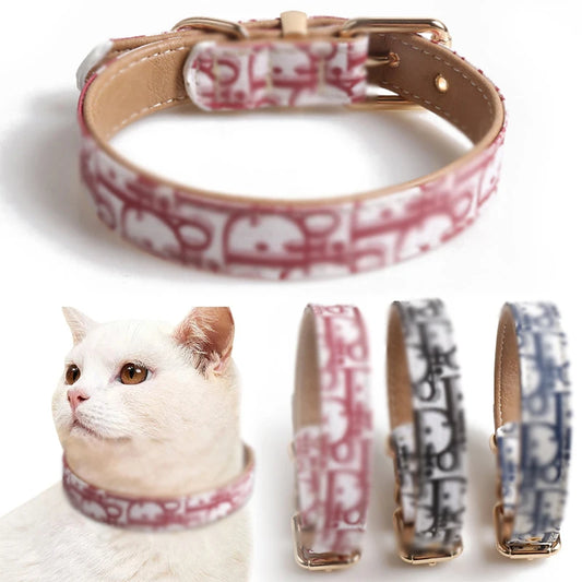 Luxury Leather Cat Collar